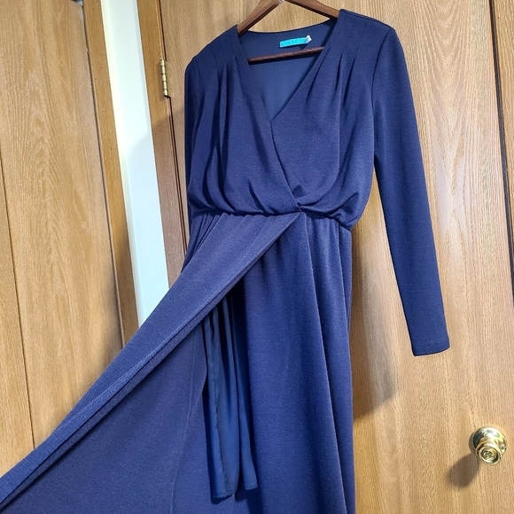 Alice + Olivia Wool Long Sleeve Wrap Maxi Dress - Picture 4 of 7